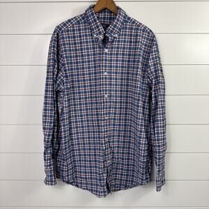 Vineyard Vines Performance Whale Shirt Long Sleeve Blue Plaid sz L